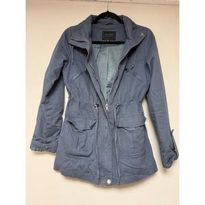 Miss London Jacket Blue Lightweight Anorak‎ Utility Coat Women's Medium